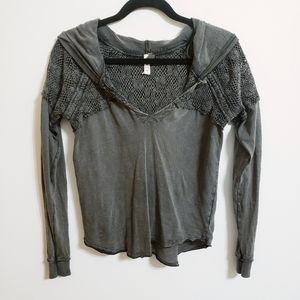 We The Free Lace Accent Knit Hoodie..XS